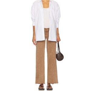 Paige Maternity Anessa Women's Tan Wide-Leg Jeans